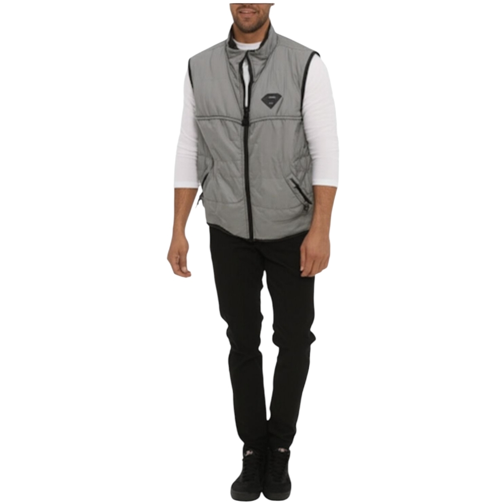 Warner Bros Vintage Gray & Black Reversible Superman Vest Size XL GUC